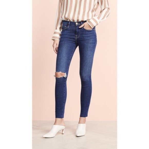 Frame Denim Denim - Frame Denim Le Skinny de Jeanne Ankle Jean Raw Hem